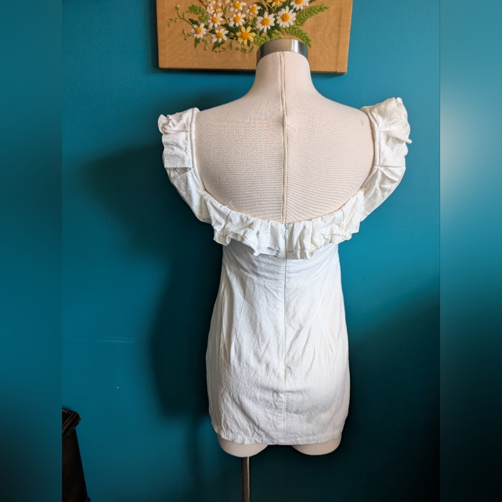 Superdown Ruffle Off The Shoulder Mini Dress Whit… - image 2